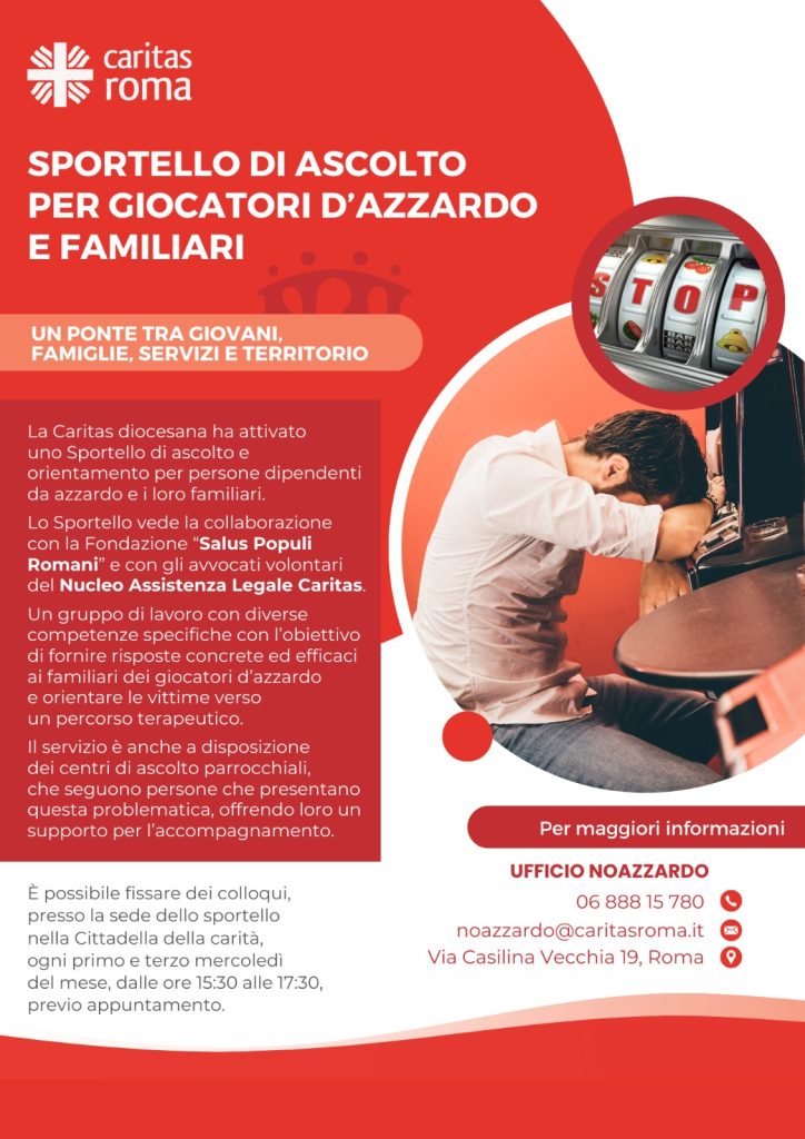 Locandina sportello no azzardo Caritas