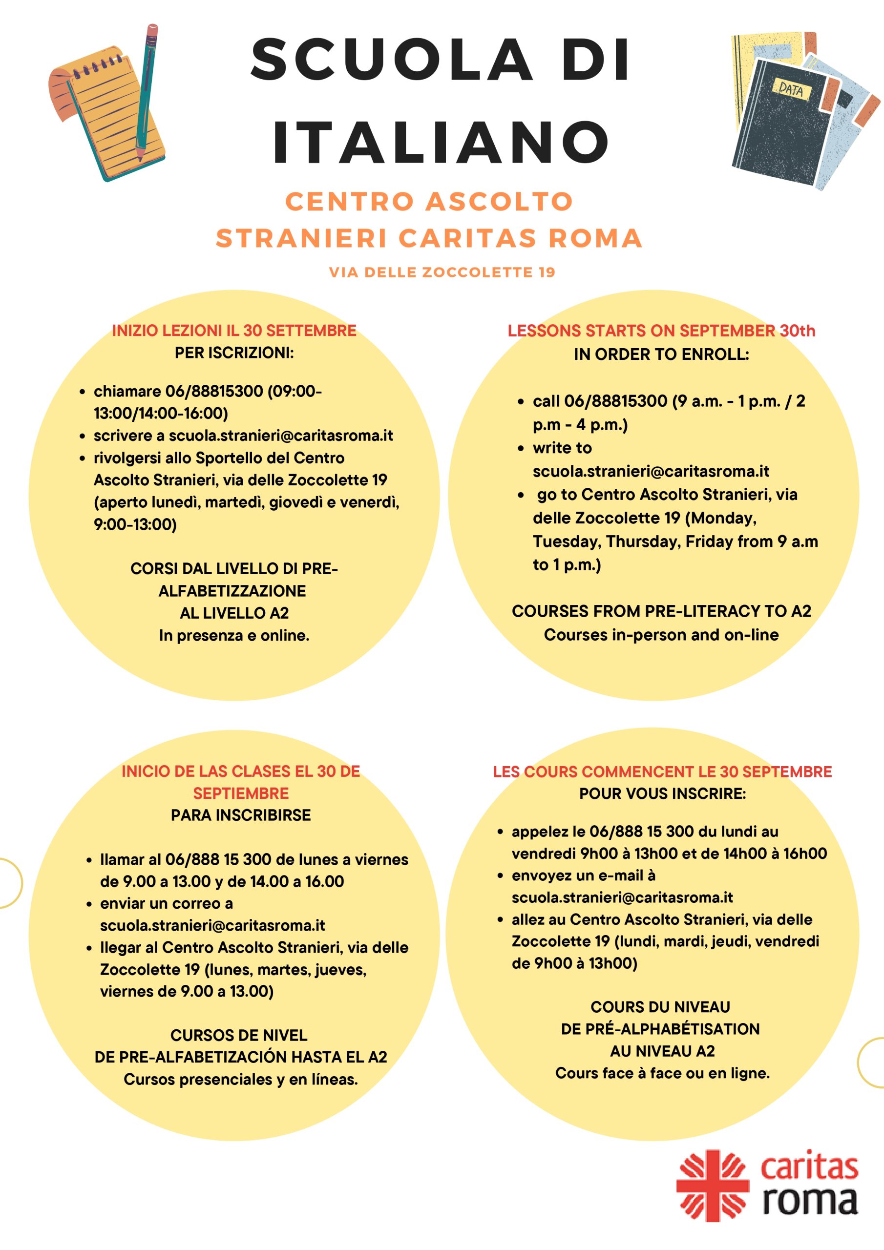 Locandina Scuola Caritas 24.25