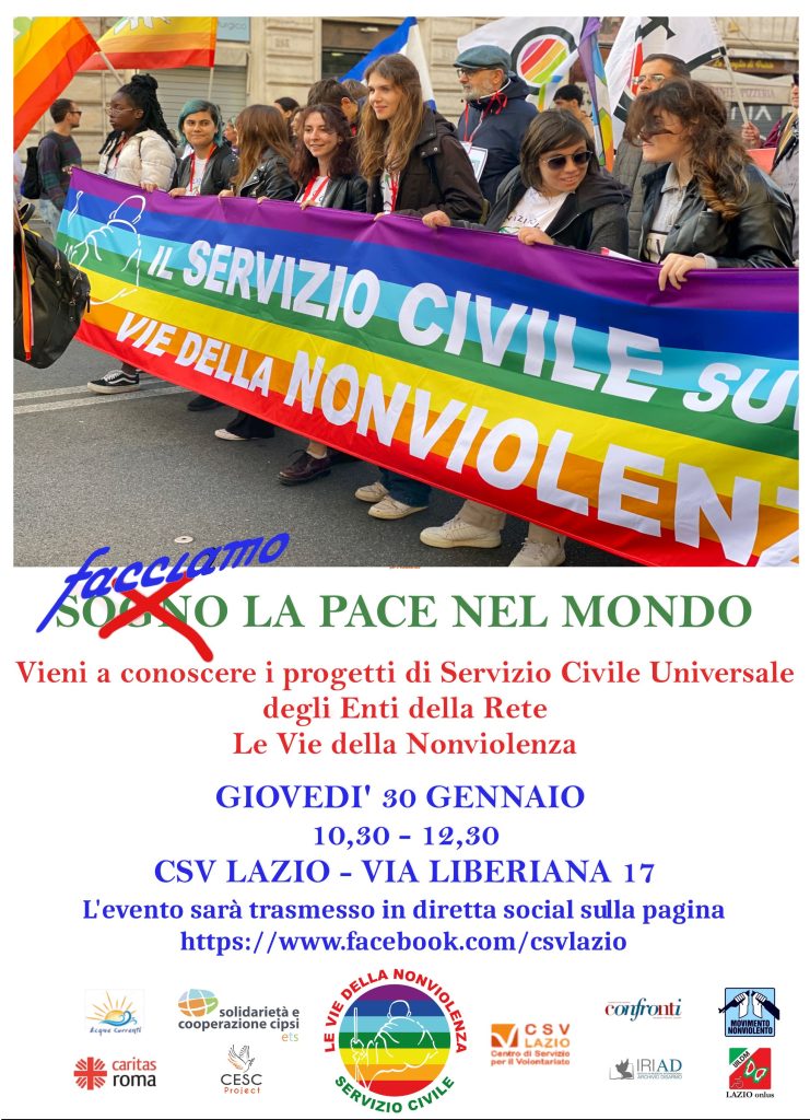 Locandina - Servizio civile Le vie della nonviolenza